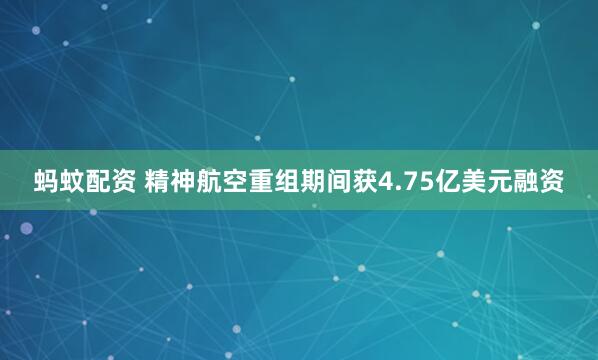 蚂蚊配资 精神航空重组期间获4.75亿美元融资